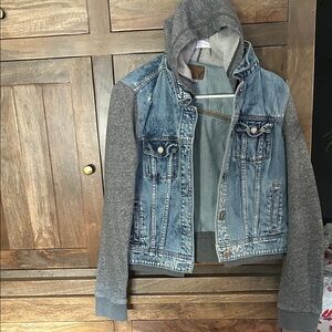 American Eagle Outfitters Blue and Gray Jean Jacket